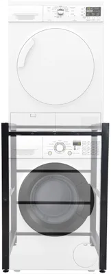 Produktbild von DELUKE® Waschmaschinengestell KAMED - Stahl, 105x75x62cm, Universal | Waschmaschinenregal Waschmaschinenuntergestell Zwischenbau Waschmaschine Trockner Zwischenbausatz Stapelbausatz | Schwarz
