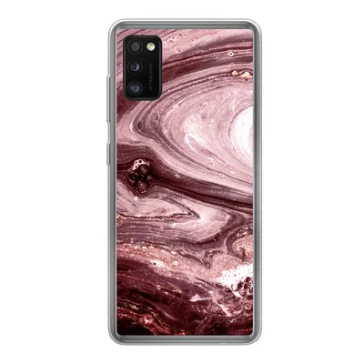 Produktbild von MuchoWow® Handyhülle Schutzhülle Hülle für Samsung Galaxy A41 Marmor - Gold - Rosa Silikon Softcase Handy Hülle - Mobiltelefon