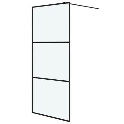 Produktbild von Duschwand für Begehbare Dusche Schwarz 90x195cm Matt ESG-Glas