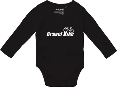 Produktbild von Huuraa Baby Body Gravel Bike Fahrrad 80 Black  Baumwolle Fairtrade Langarmbody Geschenkidee