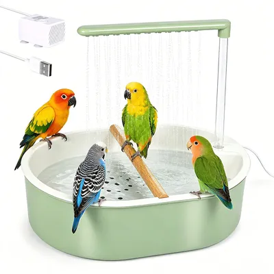 Vogeldusche mit Wasserpumpe, USB, automatische Zirkulation, grün