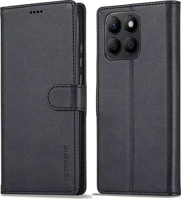Image de Etui pour Honor X8B étui en cuir avec fermeture magnétique et support, étui de protection noir