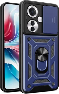 Produktbild von OPPO Reno11 F 5G Hülle - Coverup Armor Ring Ständer Back Cover mit Kamera Schutz - Blau