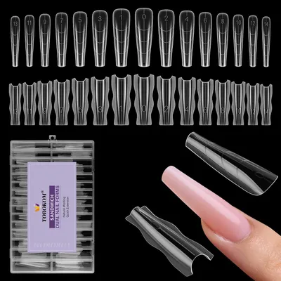 Produktbild von Doppelte Nagelformen 240 Stücke, transparent, wiederverwendbar, für Nagelverlängerung