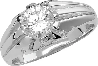 Image de Bague Homme Solitaire Argent fin 925 avec Oxyde de Zirconium, 58 (18.5); TRS22206RSQ