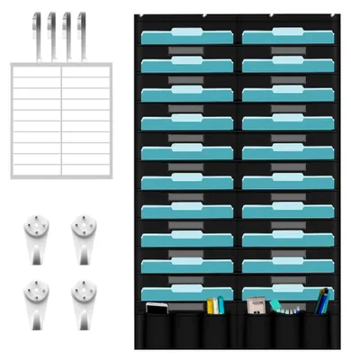 Produktbild von Wandaktehalter mit 20 Taschen für Dokumente
