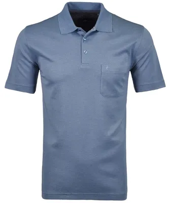 Ragman Poloshirt mit dezentem Muster in blau
