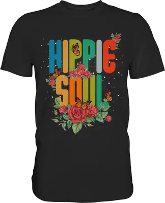 Produktbild von Frauen Hippie Schmetterling T-Shirt – Black / 4XL