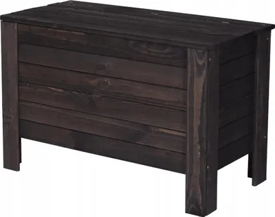 Obrázok produktu pre STOLMAK Záhradný drevený box 166 l 80x52x40 cm čierny, masívna borovica, box na podušky, úložná truhlica