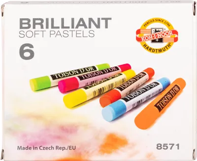 Produktbild von runde weiche Softpastellkreide - Neon- Brillant / Fluorescent - 6er Pack