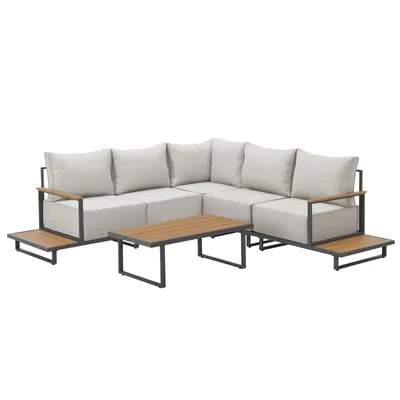 Produktbild von SVITA MALIBU Gartenlounge Set Modulare Outdoor Lounge 25cm Dicke Polster Grau