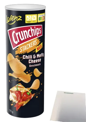 Produktbild von Lorenz Crunchips Stackers Chili & Melty Cheese (175g Dose) + usy Block
