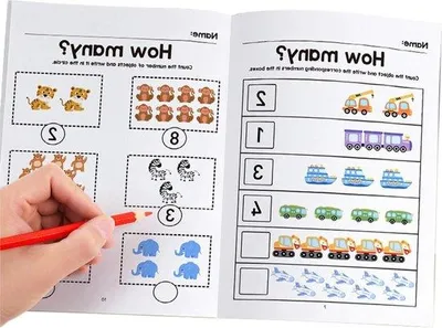Productafbeelding van Wiskundeboeken Kinderen - Oefenwerkboek - Leren Rekenen - Logisch Denken - 64 Pagina's - Kleurrijk