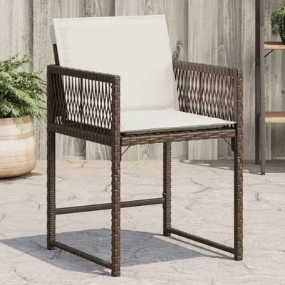Produktbild von Möbel Gartenstühle mit Kissen 4 Stk. Braun Poly Rattan - Gartenstühle 365020