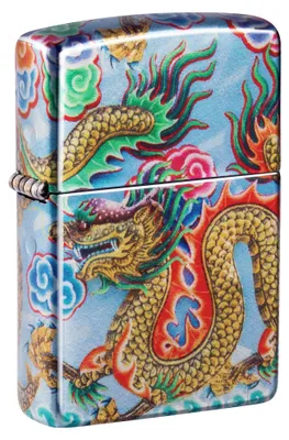 Sturmanzünder Dragon 540° Tumbled Chrome windbeständig nachfüllbar Geschenkbox