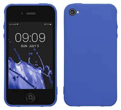 Produktbild von kwmobile Handyhülle für Apple iPhone 4 / 4S Hülle - TPU Case - Kabelloses Laden - Schutzhülle Cover in Baltik Blau