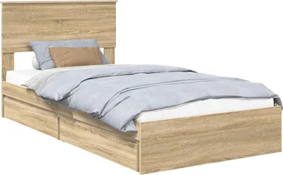 Obrázek produktu pro Postel s úložným prostorem s čelo Sonoma dub 100 x 200 cm