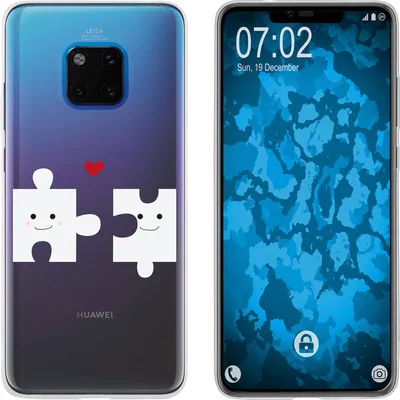 Produktbild von PhoneNatic Case kompatibel mit Huawei Mate 20 Pro Silikon-Hülle in Love Herz M1