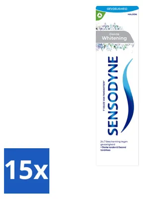 Immagine prodotto di 15 tubetti di dentifricio Sensodyne Gentle Whitening, 75 ml ciascuno, confezione , 15 pezzi