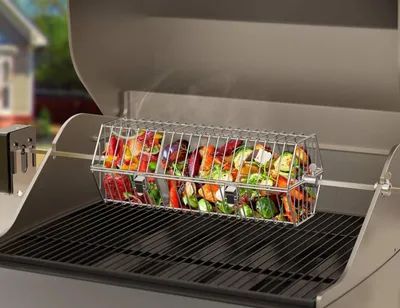 Immagine prodotto di Cestello rotante rotante rotante adatto a tutti i barbecue a gas, 39 x 17 x 15,5 cm