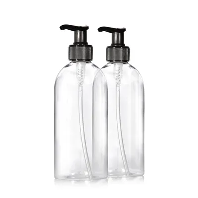 Produktbild von Oputec 2 x 500ml Seifenspender aus Kunststoff : Shampoo Flaschen zum Befüllen als Duschgel Spender, Pumpspender, Pumpflasche - Küche Badezimmer