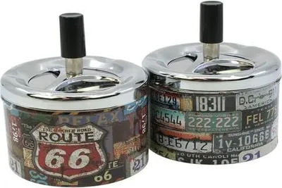 Produktbild von 3x Aschenbecher Außen Windaschenbecher Drehscheibe USA 66