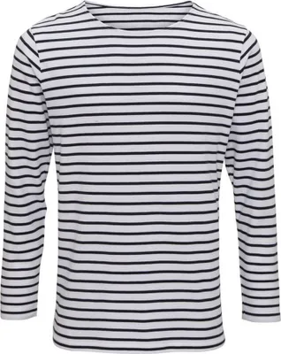 Obrázok produktu pre Asquith & Fox pánske tričko Mariniere s dlhými rukávmi, pruhované RW6027 (2XL) (biela/navy blue)