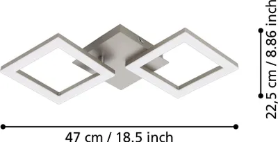 Immagine prodotto di Eglo Plafoniera LED Huerta nichel opaco 47 x 22,5 cm