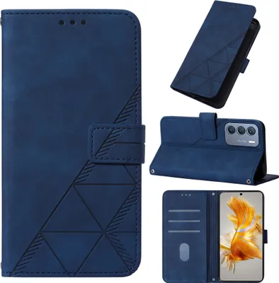 Produktbild von Hülle für Infinix Note 30 5G Prägung Flip Leder Kartenfächer Schutzhülle mit Ständer Blau