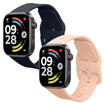 Produktbild von kwmobile 2x Uhrenarmband für Xiaomi Redmi Watch 6 / Redmi Watch 5 Armband - Fitnesstracker Band Set aus TPU Silikon - Ersatzarmband Smartwatch -