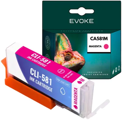 Productafbeelding van Evoke compatibele inkt voor Canon CLI-581XL CLI581XL CLI-581M, magenta, 12 ml, geschikt voor 760 pagina's, voor PIXMA TR7550, 8550; TS6150, 6151, 6250, 6251, 6350, 6350a, 6351, 705, 705a, 8100, 8150, 8151, 8152, 8250, 8251, 8252, 9150, 9155