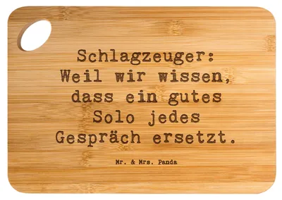 Produktbild von Mr. & Mrs. Panda Brett Spruch Schlagzeug Solo - Transparent - Geschenk, Frühstücksbrett, essbrett, Musik, Beats, Instrument, Frühstücksbrettchen, Musiker, Band, Präsenz