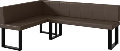 Produktbild von MEBLINI Eckbank für Esszimmer - Küchenbank - Essecke - Sitzecke Küche - PETER - U-Beine 142x196x87cm Links - Braun Kunstleder