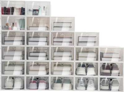 Productafbeelding van Schoenenopbergbox, stapelbaar ontwerp, duurzame materialen, 24 stuks
