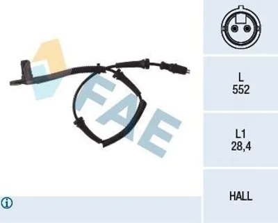 Produktbild von FAE ABS Sensor Raddrehzahl Vorne für RENAULT MASTER II Kasten (FD) 78027