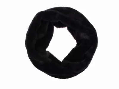 schwarze Kunstpelz Loop Schal