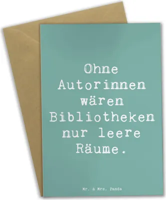 Produktbild von Mr. & Mrs. Panda Grußkarte Spruch Autorin Magie - Meeresbrise - Geschenk, Inspiration, osterkarte, Kreativität, Gedichte, Beruf, jubiläumskarte, Grußkarten, Berufspassion