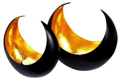 Produktbild von 2er Set Windlichter Laterne orientalisch Maputo Groß 19cm Gold