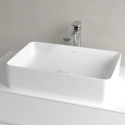 Produktbild von Villeroy & Boch Collaro Aufsatzwaschtisch 56 cm eckig ohne Überlauf, ohne Hahnloch