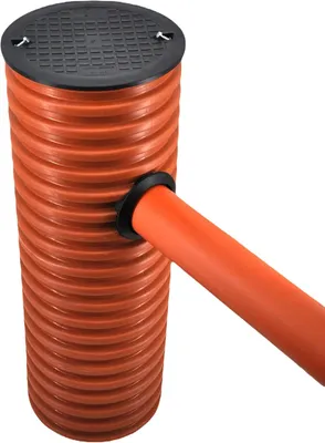 Produktbild von Drainageschacht DN315 1m mit Anschluss 2xDN110 Deckel Sickerschacht KG Schacht Kontrollschacht KG Rohr Drainage Dachrinne