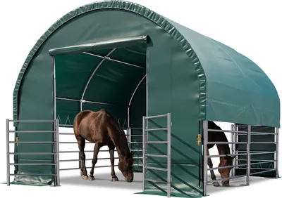 Produktbild von Weidezelt 4x4 m PVC Plane 2300 Newton - für Erduntergrund - grün