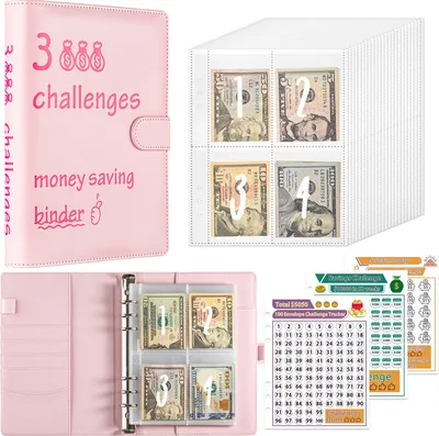 Produktbild von INF 100 Tage Geldspar-Challenge-Ordner - A5 Bargeldumschlagsystem Rosa