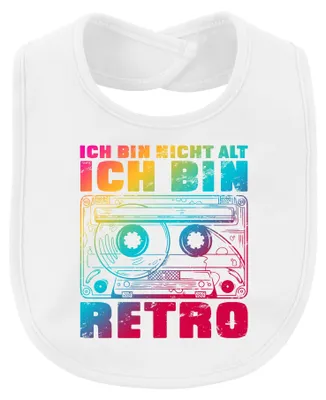 Produktbild von Ich bin nicht alt ich bin retro Kassette 80er Vintage 90er Tape Baby Lätzchen, Weiß