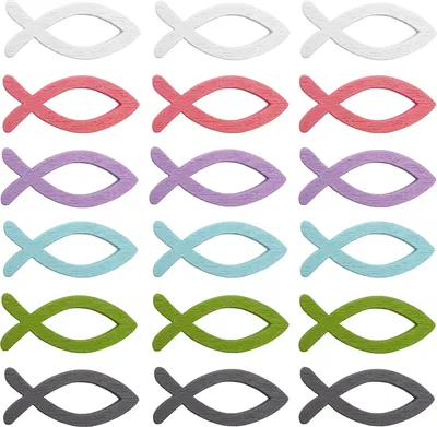 Produktbild von Oblique Unique 18 Holz Fische als Streudeko Tischdeko für Taufe Kommunion Konfirmation - Echtholz Farbmix