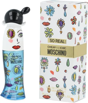 Obrázek produktu pro Moschino So Real Cheap & Chic, Ženy, 30 ml, Nedoplnitelná lahvička, Černý rybíz, Oranžová, Raspberry, Mandarinka, Jasmín, Magnoliová, Pivoňka, Ambroxan, Cedr, Pižmo, Větvičník slívový