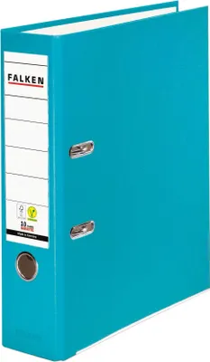 Produktbild von Falken 20x PP-Color-Ordner A4, Rücken 80mm, + Einsteckschild, Türkis, 11286580F