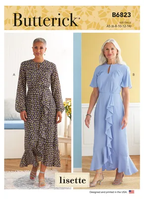 Imagen del producto de Patrón de costura Butterick B6823F5 para vestido/falda de mujer, tallas 44-52