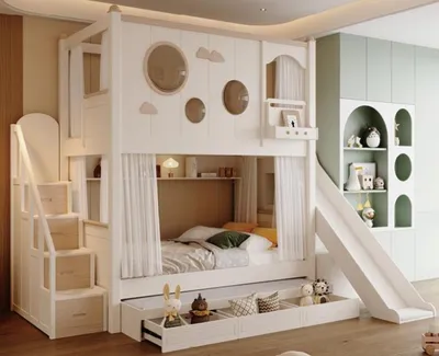 Produktbild von Weißes Etagenbett aus Holz Doppelstockbett Stockbett Kinderbett Jugendbett