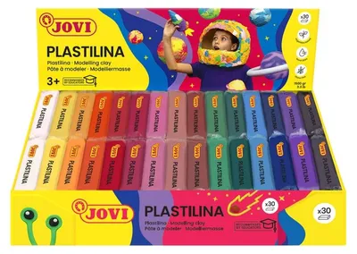 Produktbild von Jovi PLASTILINA Knetmasse 30er Schachtel, je 50g, sortiert