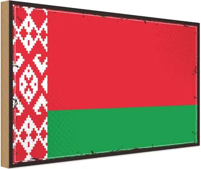 Produktbild von vianmo Holzschild 20x30 cm Weißrussland Belarus Flagge Fahne Wappen
